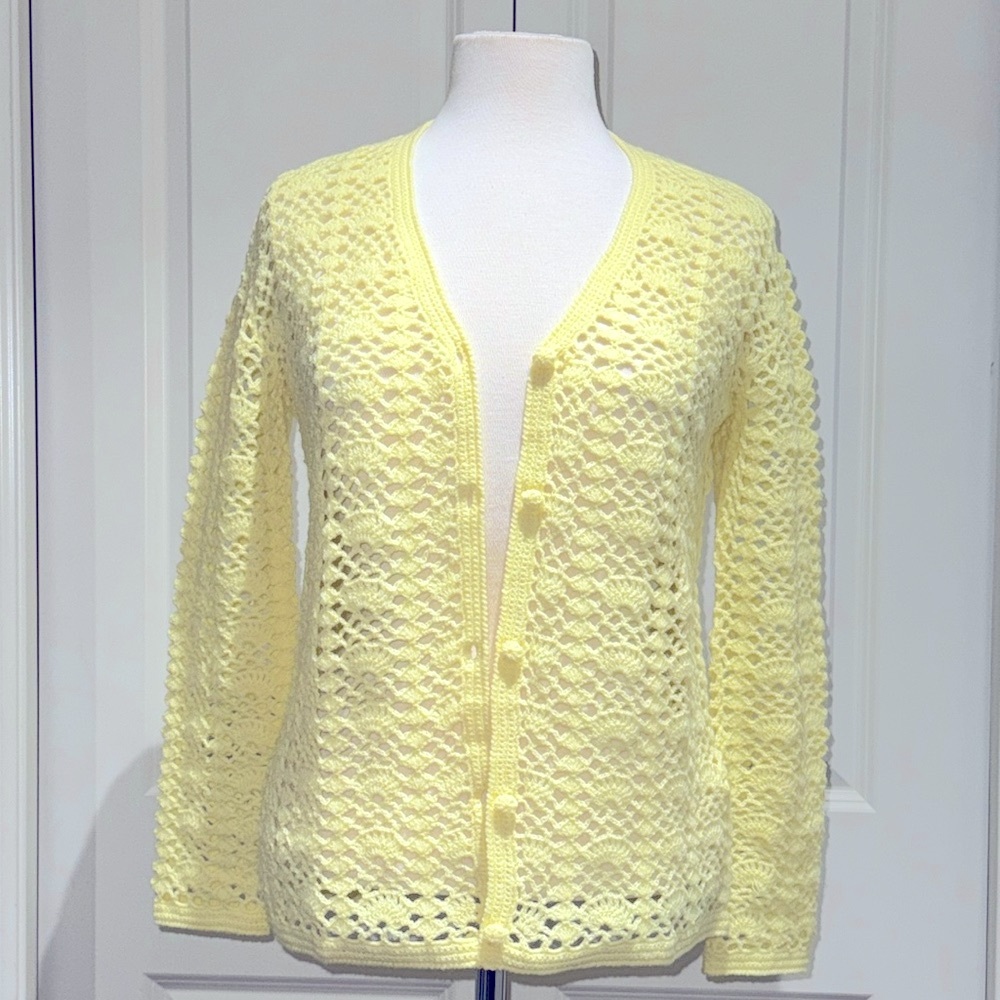 Vintage Yellow Granny Cardigan